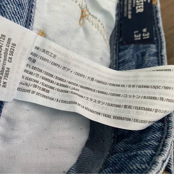 Abercrombie & Fitch Ultra High Rise Dad Jeans Flannel Trim size 31 - Picture 8 of 8